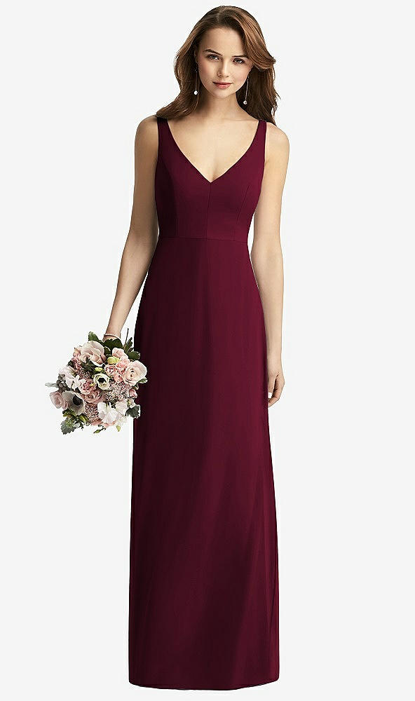 Front View - Cabernet Sleeveless V-Back Long Trumpet Gown