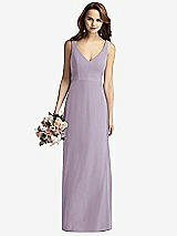 Front View Thumbnail - Lilac Haze Sleeveless V-Back Long Trumpet Gown