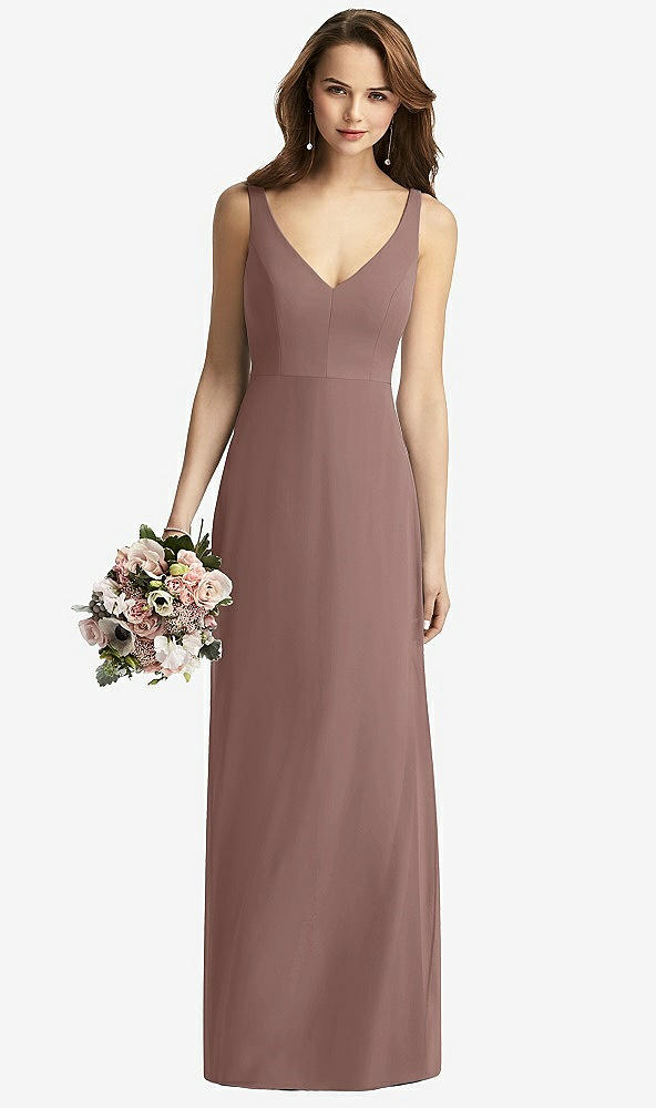 Front View - Sienna Sleeveless V-Back Long Trumpet Gown
