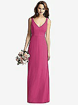 Front View Thumbnail - Tea Rose Sleeveless V-Back Long Trumpet Gown