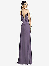 Front View Thumbnail - Lavender Draped Blouson Back Chiffon Maxi Dress