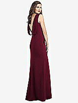 Front View Thumbnail - Cabernet Draped Backless Crepe Dress with Pockets