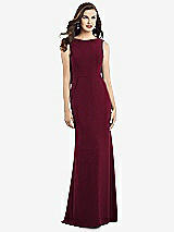 Rear View Thumbnail - Cabernet Draped Backless Crepe Dress with Pockets