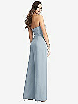 Rear View Thumbnail - Mist Strapless Notch Crepe Jumpsuit with Pockets