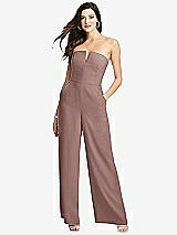 Front View Thumbnail - Sienna Strapless Notch Crepe Jumpsuit with Pockets