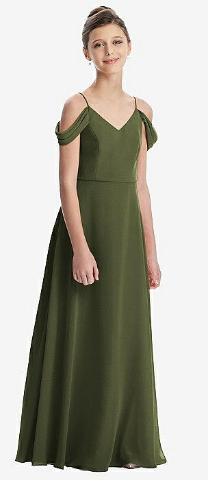 Olive green sale junior bridesmaid dress