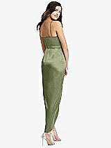 Rear View Thumbnail - Kiwi Faux Wrap Midi Dress with Draped Tulip Skirt