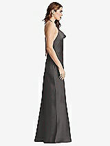 Side View Thumbnail - Caviar Gray Cowl-Neck Convertible Maxi Slip Dress - Reese