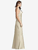 Side View Thumbnail - Champagne Cowl-Neck Convertible Maxi Slip Dress - Reese