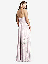 Rear View Thumbnail - Watercolor Print Chiffon Maxi Wrap Dress with Sash - Cora
