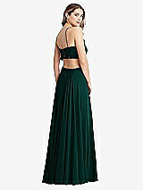 Rear View Thumbnail - Evergreen Ruffled Chiffon Cutout Maxi Dress - Jessie