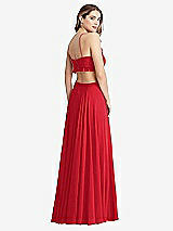 Rear View Thumbnail - Parisian Red Ruffled Chiffon Cutout Maxi Dress - Jessie