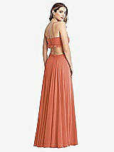 Rear View Thumbnail - Terracotta Copper Ruffled Chiffon Cutout Maxi Dress - Jessie