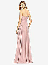 Rear View Thumbnail - Rose - PANTONE Rose Quartz One-Shoulder Draped Chiffon Maxi Dress - Dani