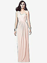 Alt View 1 Thumbnail - Blush One-Shoulder Draped Maxi Dress with Front Slit - Aeryn