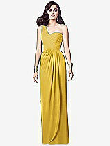 Alt View 1 Thumbnail - Marigold One-Shoulder Draped Maxi Dress with Front Slit - Aeryn