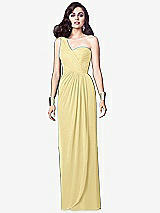 Alt View 1 Thumbnail - Pale Yellow One-Shoulder Draped Maxi Dress with Front Slit - Aeryn