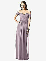 Front View Thumbnail - Lilac Dusk Off-the-Shoulder Ruched Chiffon Maxi Dress - Alessia