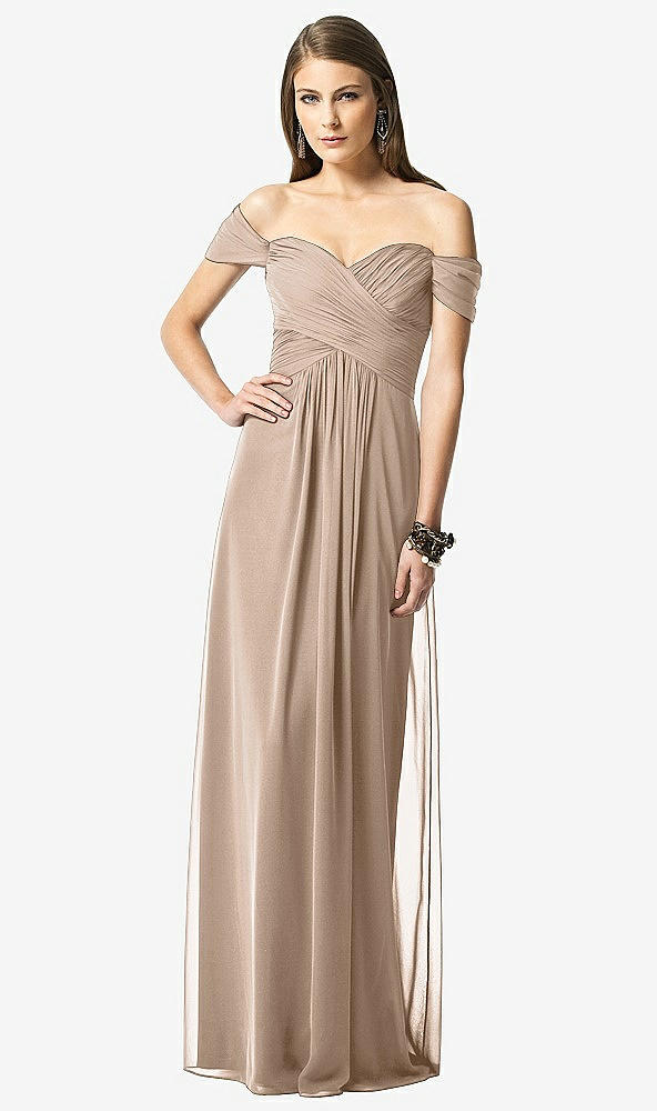 Front View - Topaz Off-the-Shoulder Ruched Chiffon Maxi Dress - Alessia