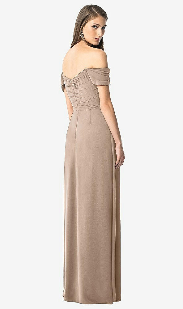 Back View - Topaz Off-the-Shoulder Ruched Chiffon Maxi Dress - Alessia