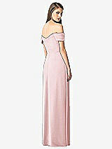 Rear View Thumbnail - Ballet Pink Off-the-Shoulder Ruched Chiffon Maxi Dress - Alessia