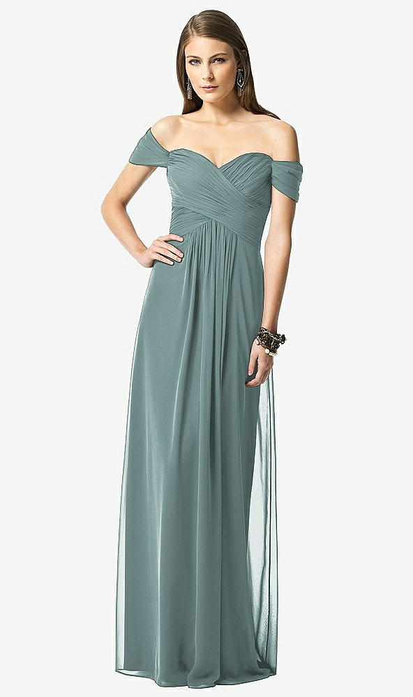 Front View - Icelandic Off-the-Shoulder Ruched Chiffon Maxi Dress - Alessia