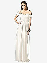 Front View Thumbnail - Ivory Off-the-Shoulder Ruched Chiffon Maxi Dress - Alessia