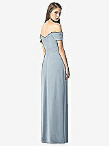 Rear View Thumbnail - Mist Off-the-Shoulder Ruched Chiffon Maxi Dress - Alessia