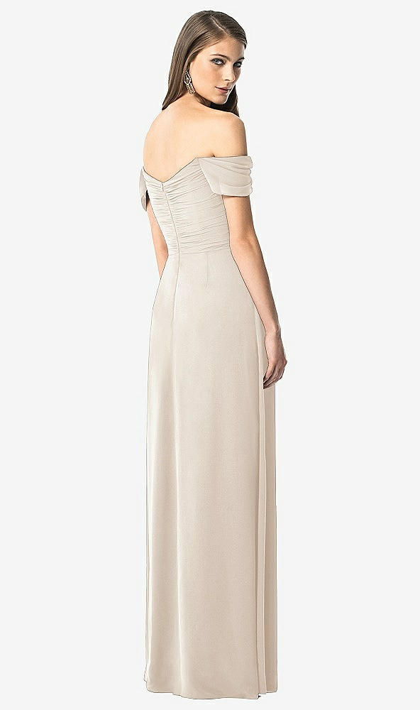 Back View - Oat Off-the-Shoulder Ruched Chiffon Maxi Dress - Alessia