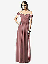 Front View Thumbnail - Rosewood Off-the-Shoulder Ruched Chiffon Maxi Dress - Alessia
