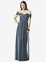 Front View Thumbnail - Silverstone Off-the-Shoulder Ruched Chiffon Maxi Dress - Alessia