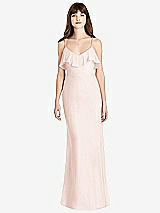 Front View Thumbnail - Blush Ruffle-Trimmed Backless Maxi Dress