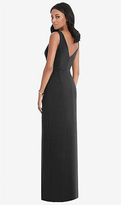 Black v clearance neck bridesmaid dress