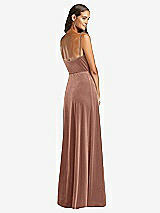 Rear View Thumbnail - Tawny Rose Velvet Wrap Maxi Dress with Pockets