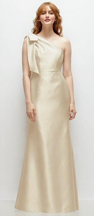 One shoulder hotsell champagne dress