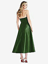 Rear View Thumbnail - Celtic Strapless Bow-Waist Full Skirt Satin Midi Dress