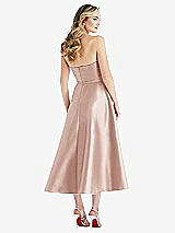 Rear View Thumbnail - Toasted Sugar Strapless Bow-Waist Full Skirt Satin Midi Dress