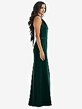 Alt View 2 Thumbnail - Evergreen & Evergreen High-Neck Open-Back Maxi Dress with Scarf Tie