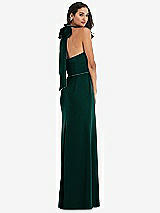 Alt View 3 Thumbnail - Evergreen & Evergreen High-Neck Open-Back Maxi Dress with Scarf Tie