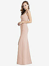 Side View Thumbnail - Cameo Wide Strap Notch Empire Waist Dress with Front Slit