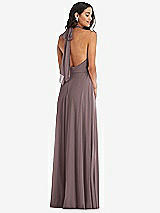 Alt View 4 Thumbnail - French Truffle High Neck Halter Backless Maxi Dress