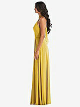 Alt View 3 Thumbnail - Marigold High Neck Halter Backless Maxi Dress