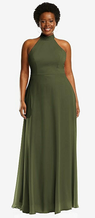 Olive green shop halter dress