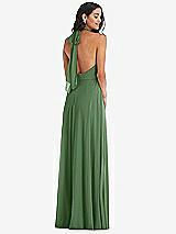Alt View 4 Thumbnail - Vineyard Green High Neck Halter Backless Maxi Dress