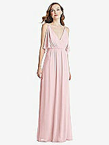 Alt View 3 Thumbnail - Ballet Pink Convertible Cold-Shoulder Draped Wrap Maxi Dress