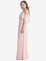 Side View Thumbnail - Ballet Pink Convertible Cold-Shoulder Draped Wrap Maxi Dress