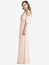 Side View Thumbnail - Blush Convertible Cold-Shoulder Draped Wrap Maxi Dress