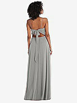 Rear View Thumbnail - Chelsea Gray Tie-Back Cutout Maxi Dress with Front Slit