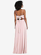 Rear View Thumbnail - Ballet Pink Tie-Back Cutout Maxi Dress with Front Slit