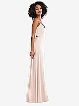 Side View Thumbnail - Blush Tie-Back Cutout Maxi Dress with Front Slit